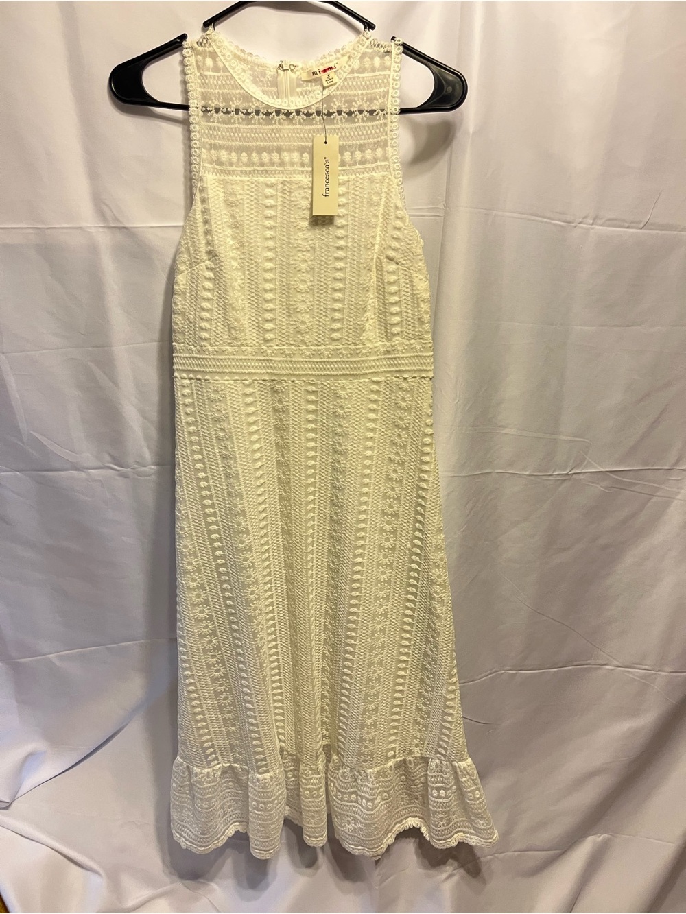 Francesca's Collections Ivory Crochet Maxi Dress